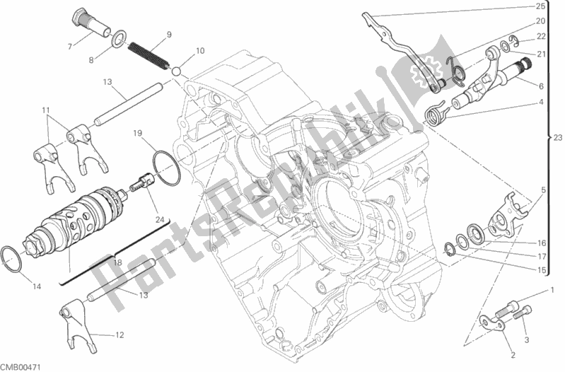 All parts for the Gear Change Mechanism of the Ducati Diavel Xdiavel S Thailand 1260 2016